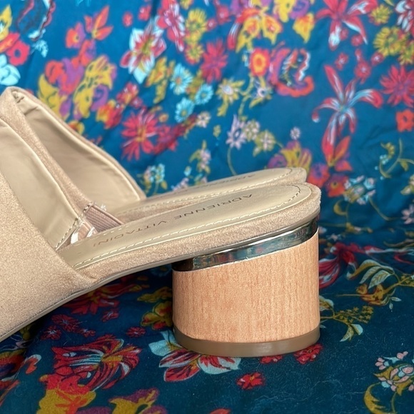 Brand New Adrienne Vittadini Glorie Slip On Wooden Heeled Mules Clogs - Picture 8 of 14